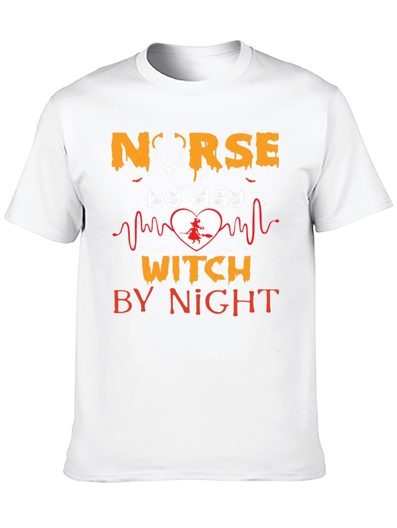 Nurse by Day Witch by Night Halloween Graphic Tee