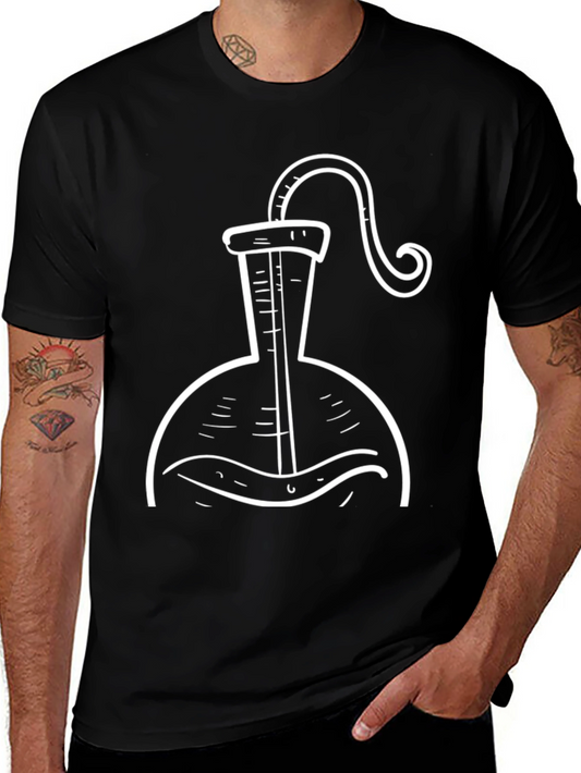 Science Flask Graphic Tee - Black Cotton T-Shirt