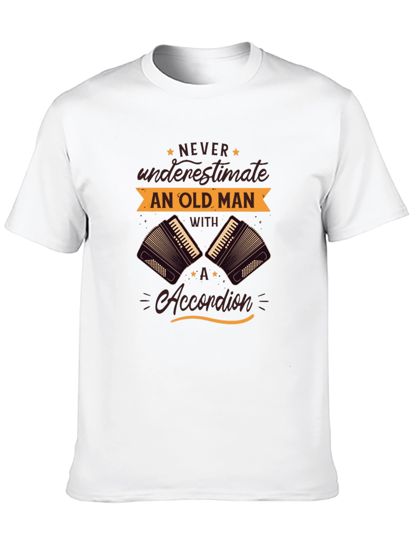 Never Underestimate Old Man Accordion T-Shirt