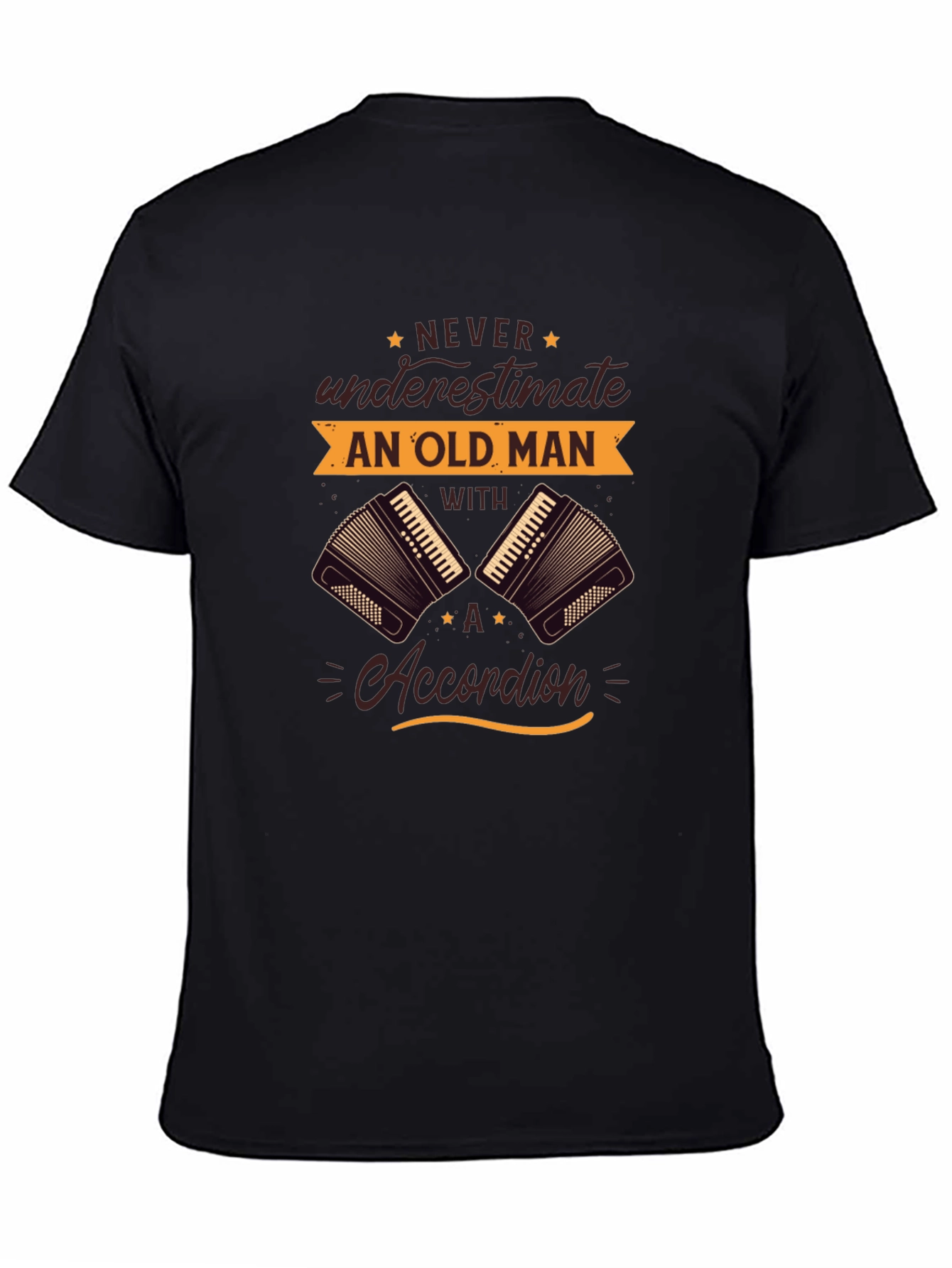 Never Underestimate Old Man Accordion T-Shirt
