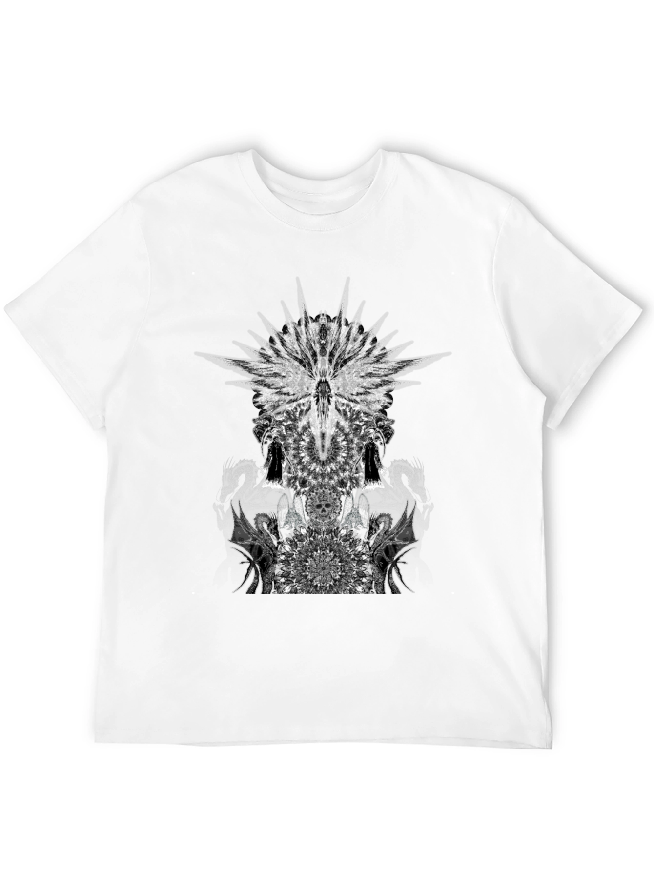 Black T-Shirt with Abstract Graphic Print