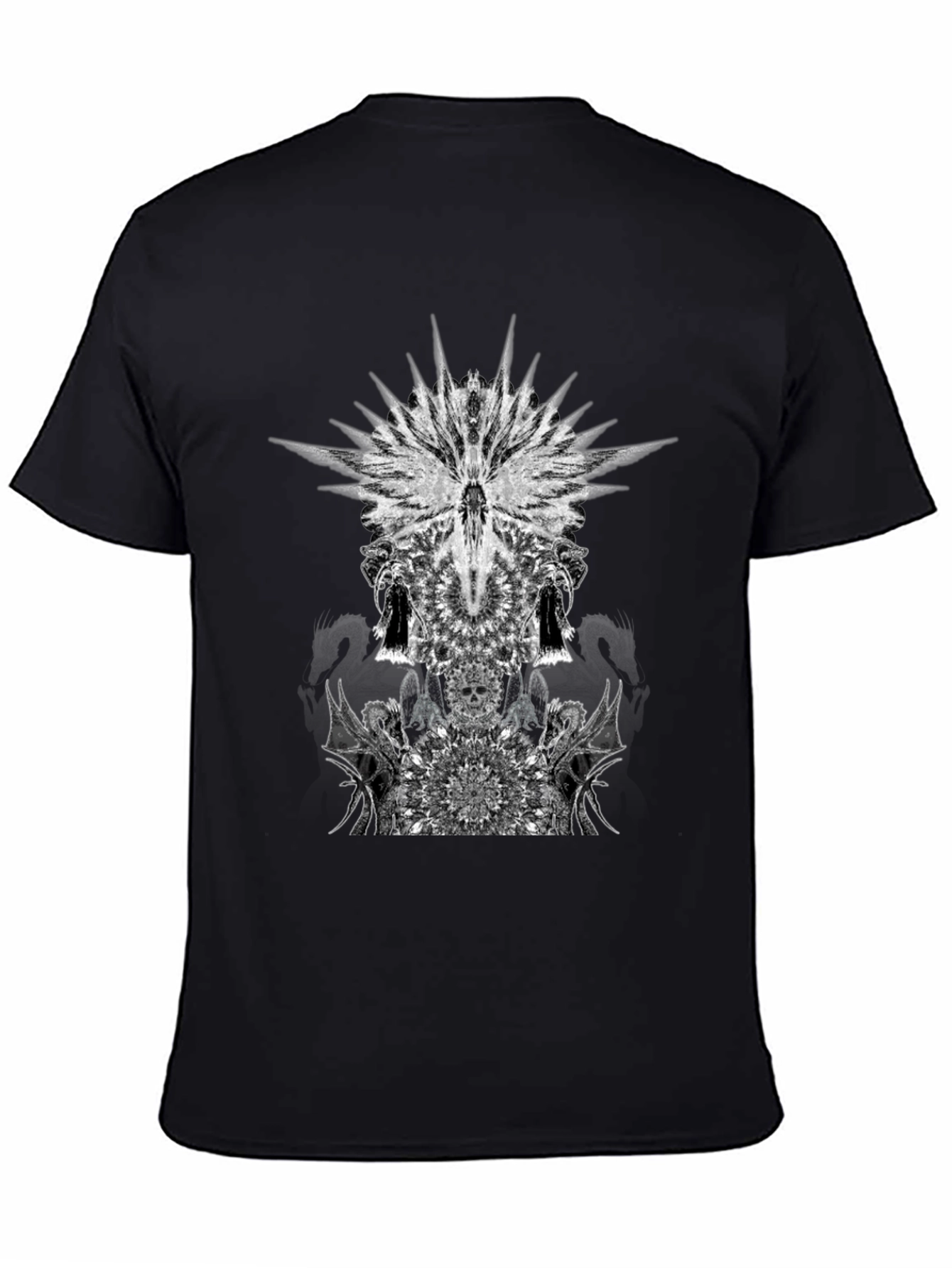Black T-Shirt with Abstract Graphic Print