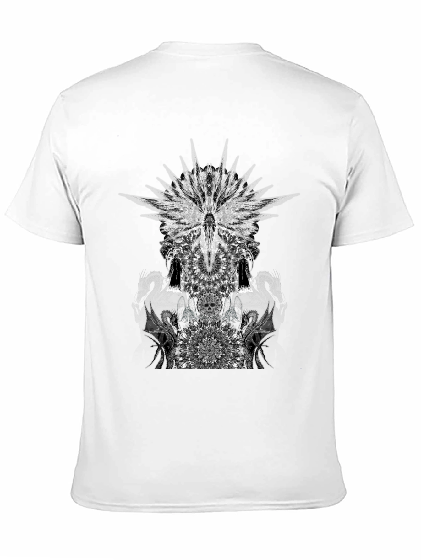 Black T-Shirt with Abstract Graphic Print
