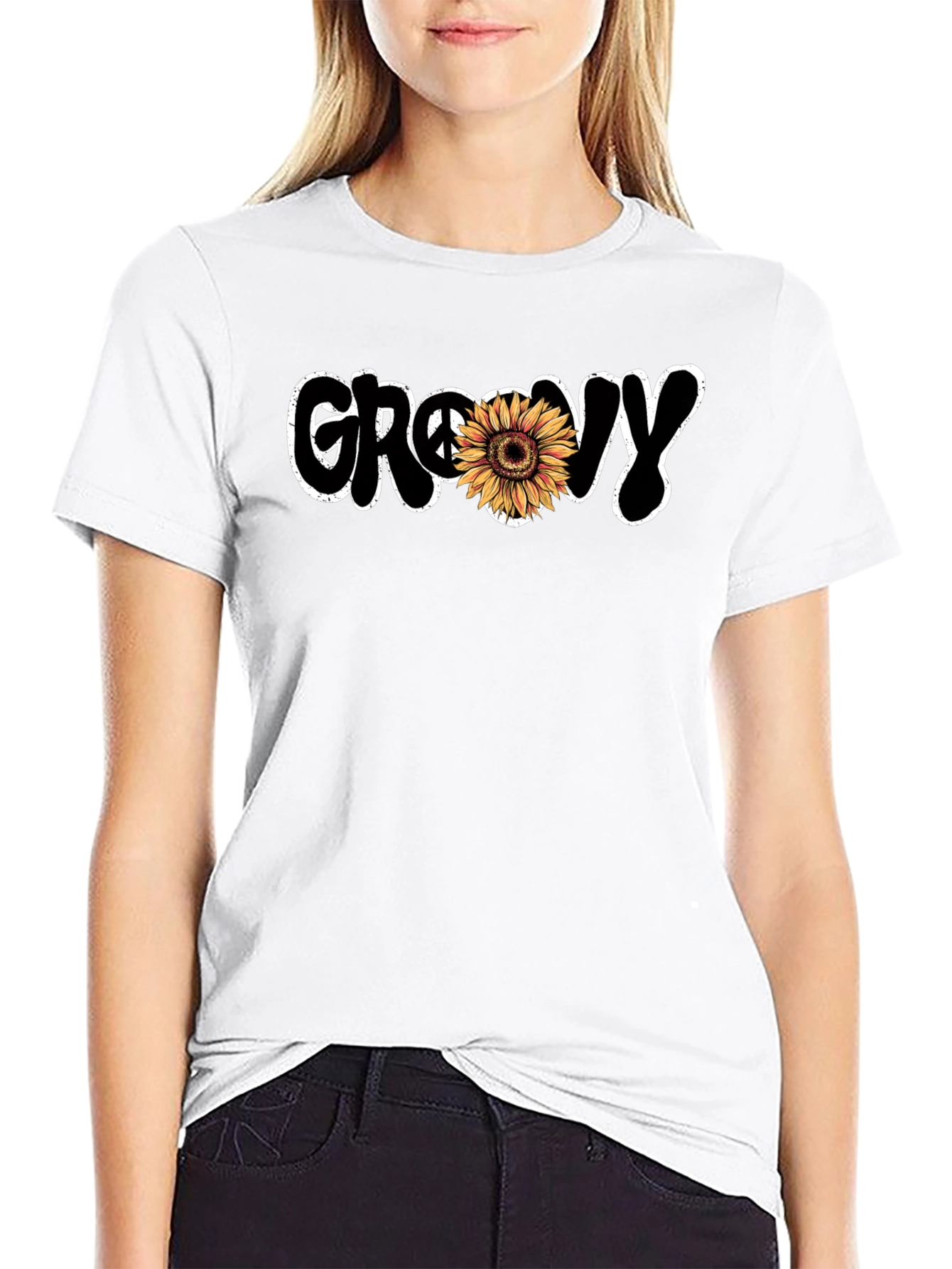 Groovy Sunflower Graphic T-Shirt - Retro Style Tee
