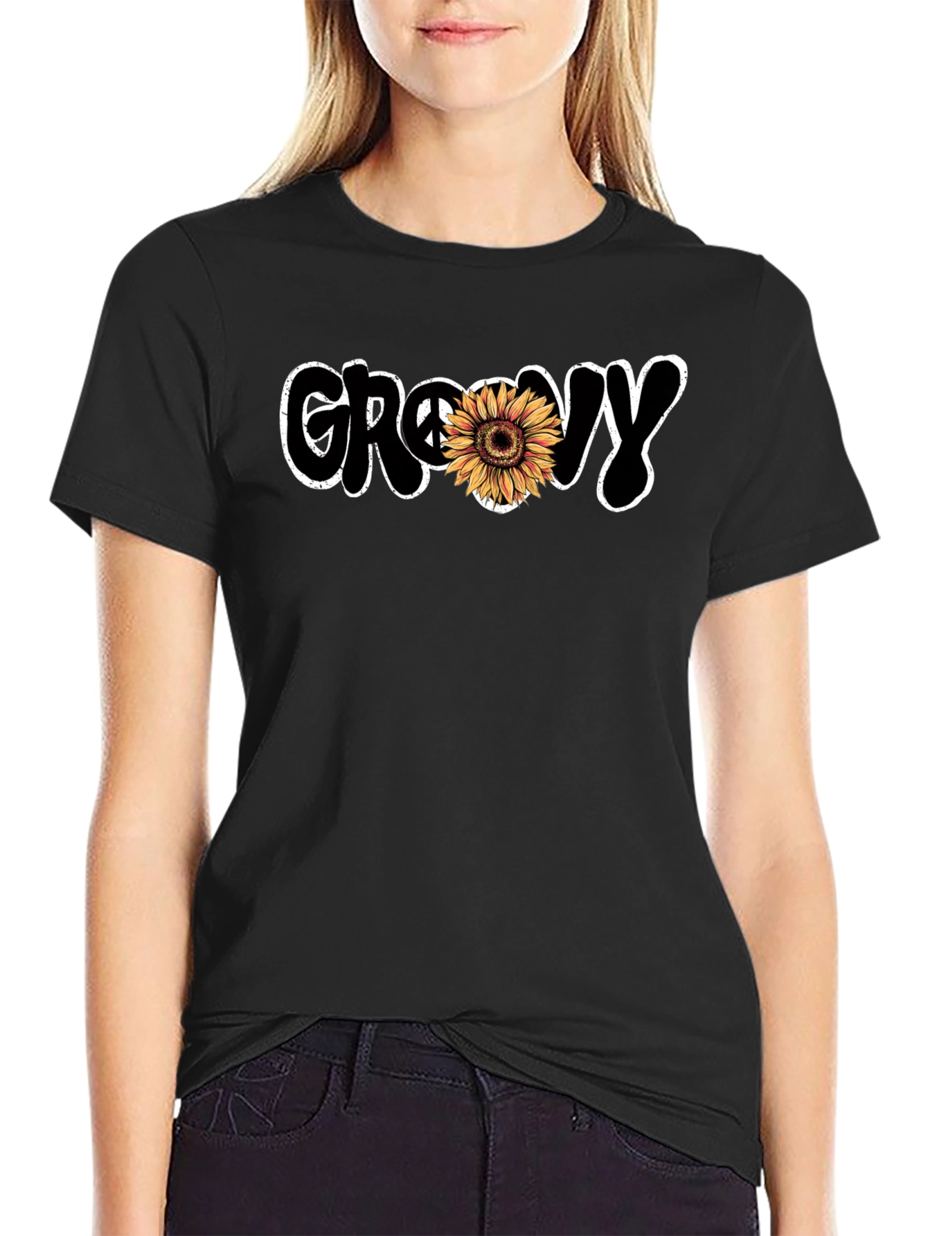 Groovy Sunflower Graphic T-Shirt - Retro Style Tee