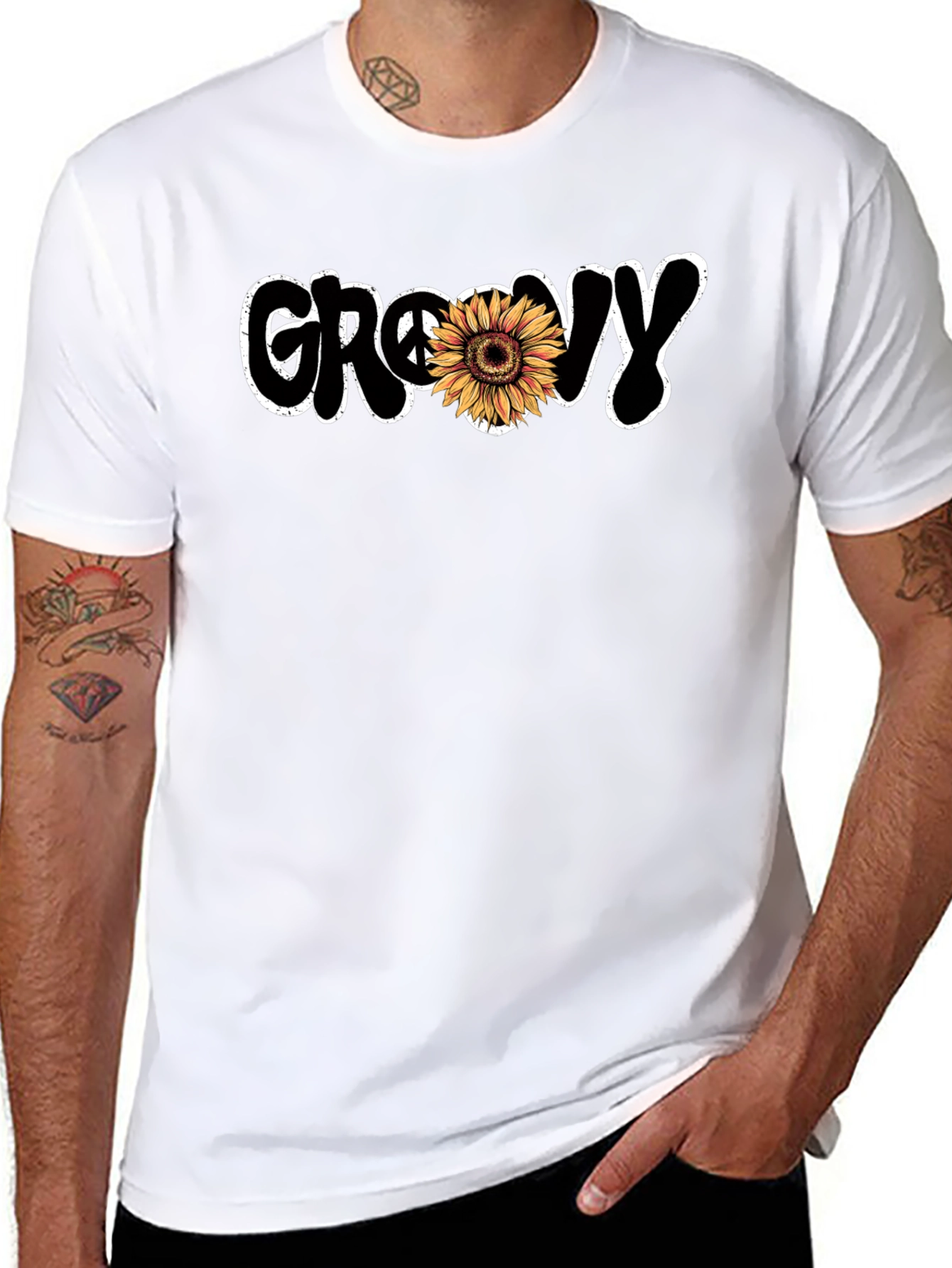 Groovy Sunflower Graphic T-Shirt - Retro Style Tee