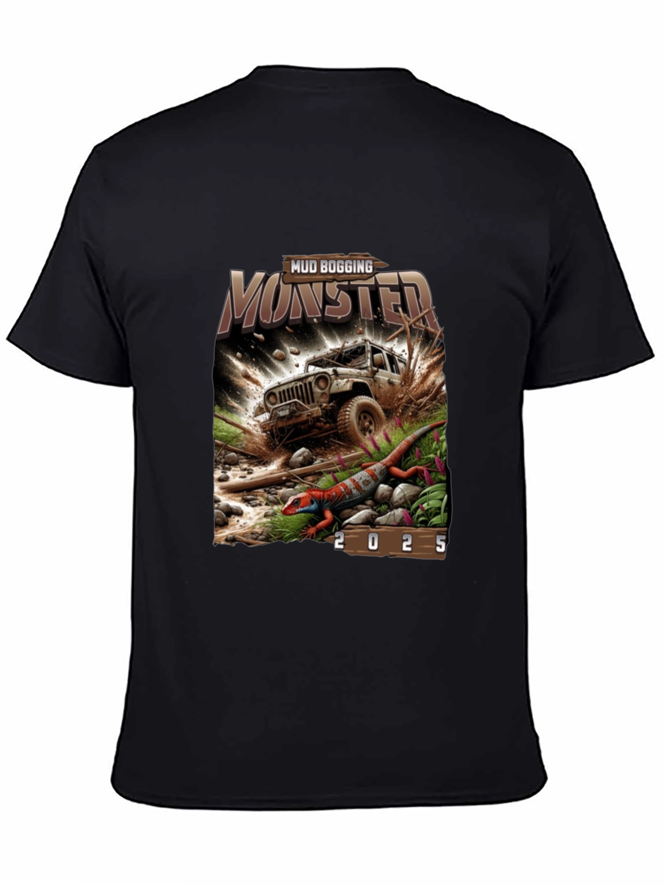 Mud Bogging Monster 2025 Black T-Shirt