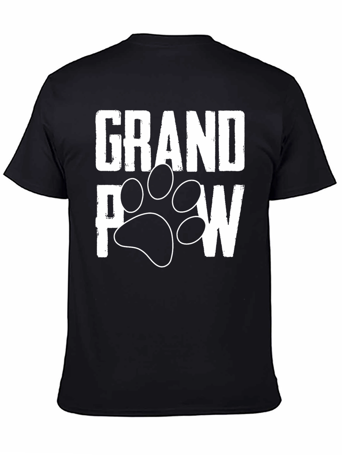 Grandpaw Dog Paw Print T-Shirt - Black