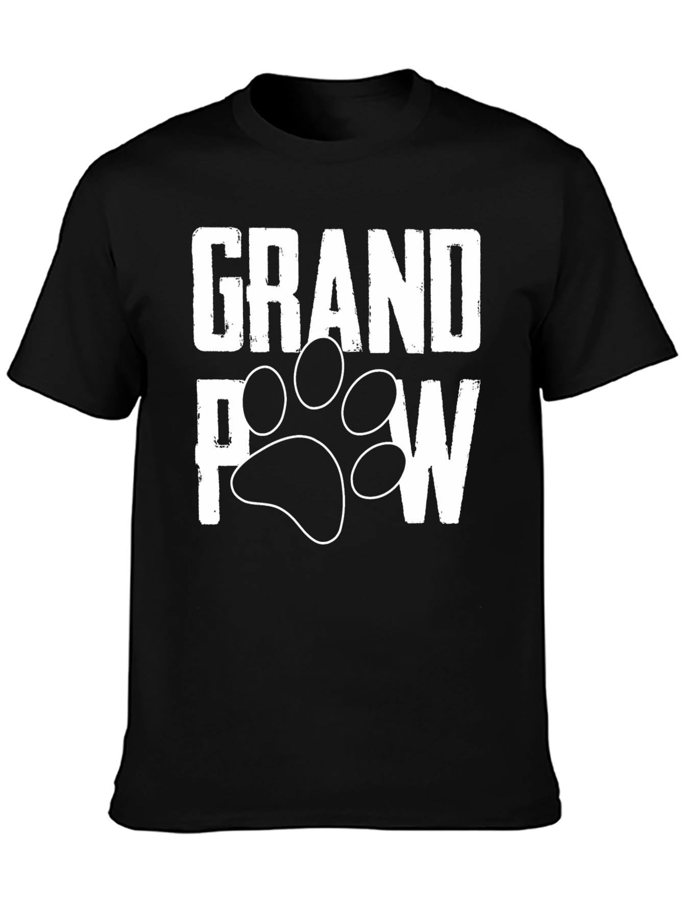 Grandpaw Dog Paw Print T-Shirt - Black
