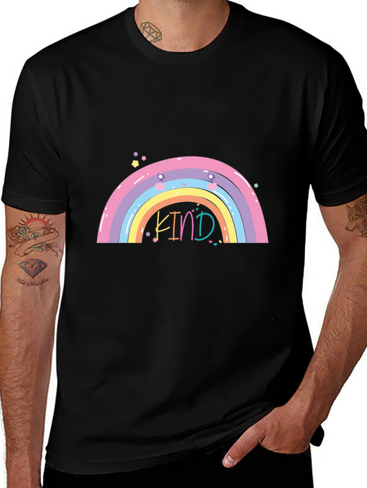 Kind Rainbow Graphic Tee - Black Casual T-Shirt