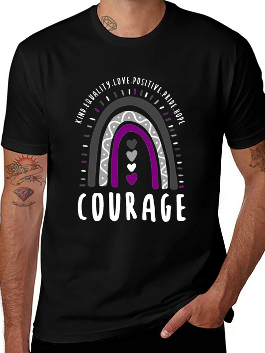 Asexual Pride Rainbow Courage T-Shirt