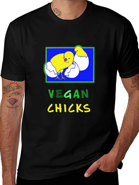 Vegan Chicks T-Shirt - Black Graphic Tee