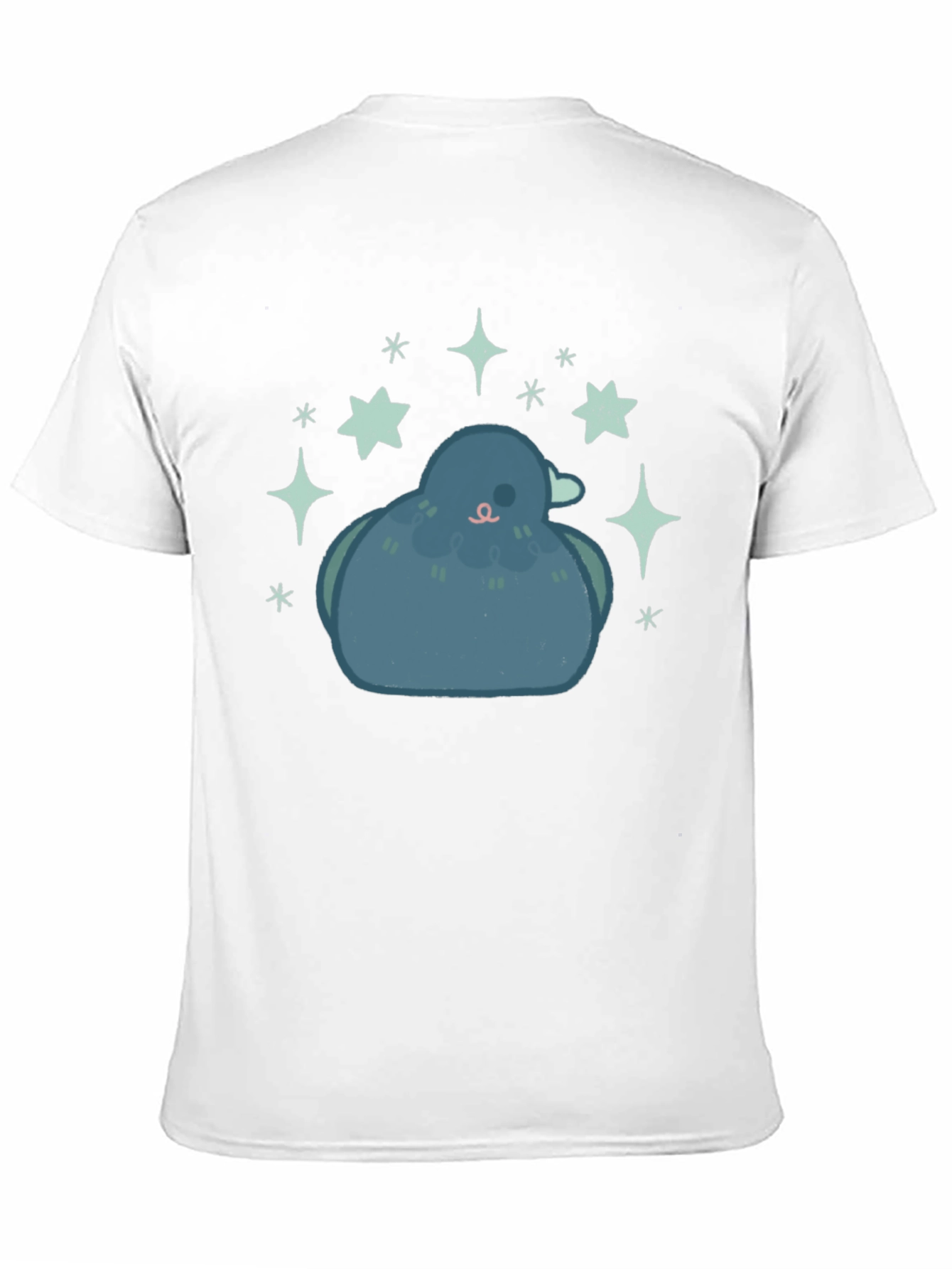 Pigeon Starry Tee - Cute Bird Graphic Black T-Shirt