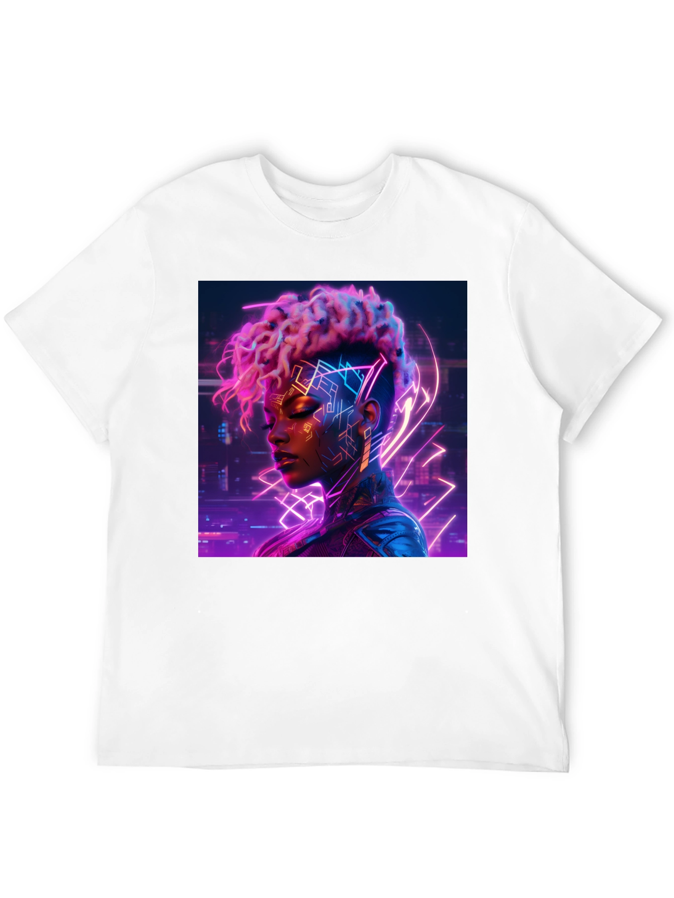 Cyberpunk Woman Black T-Shirt