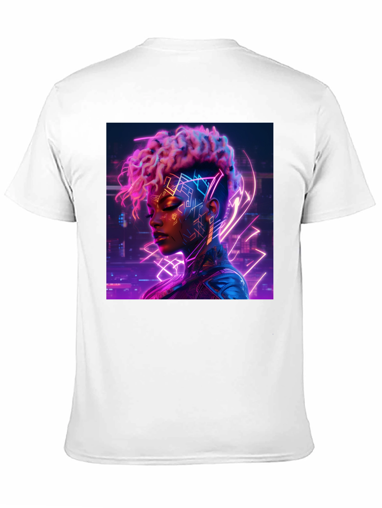 Cyberpunk Woman Black T-Shirt