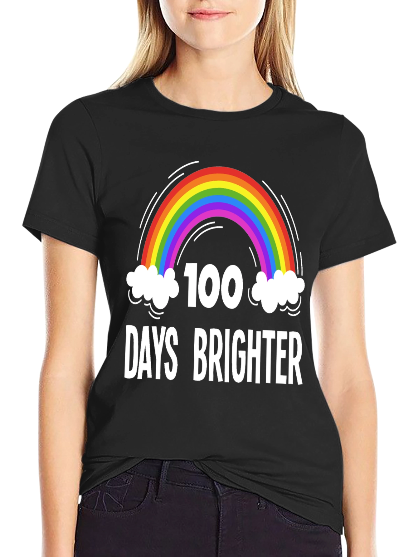100 Days Brighter Rainbow T-Shirt