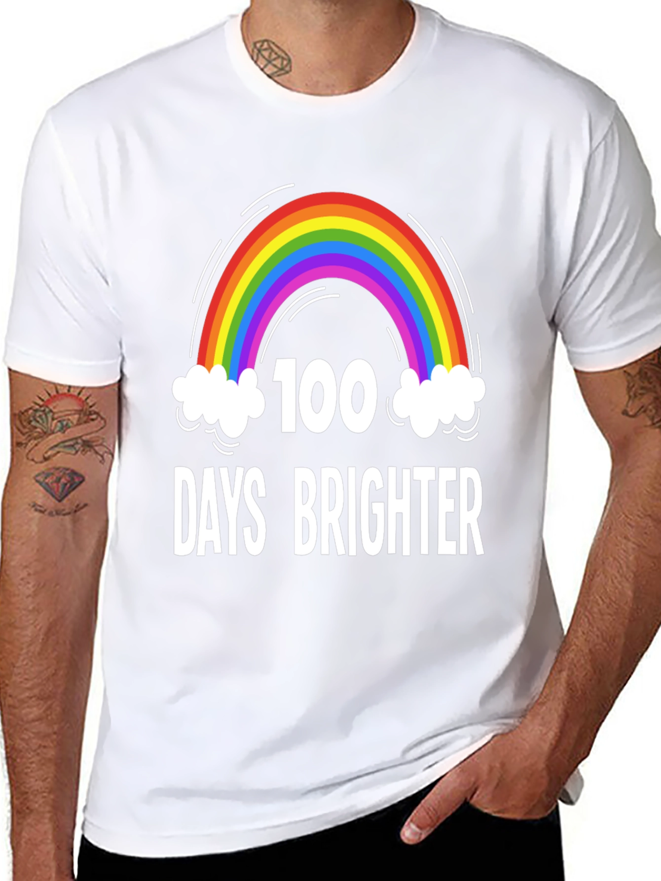 100 Days Brighter Rainbow T-Shirt