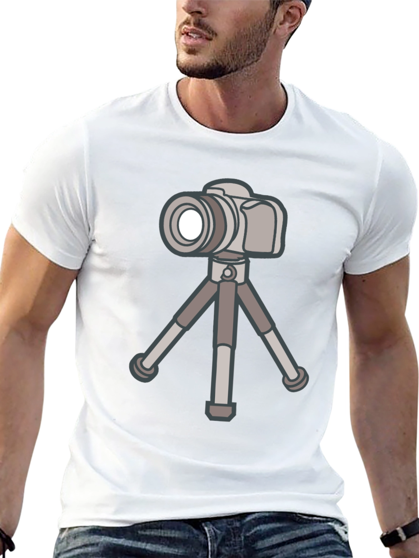 Camera on Tripod Graphic Tee - Photography Lover Shirt