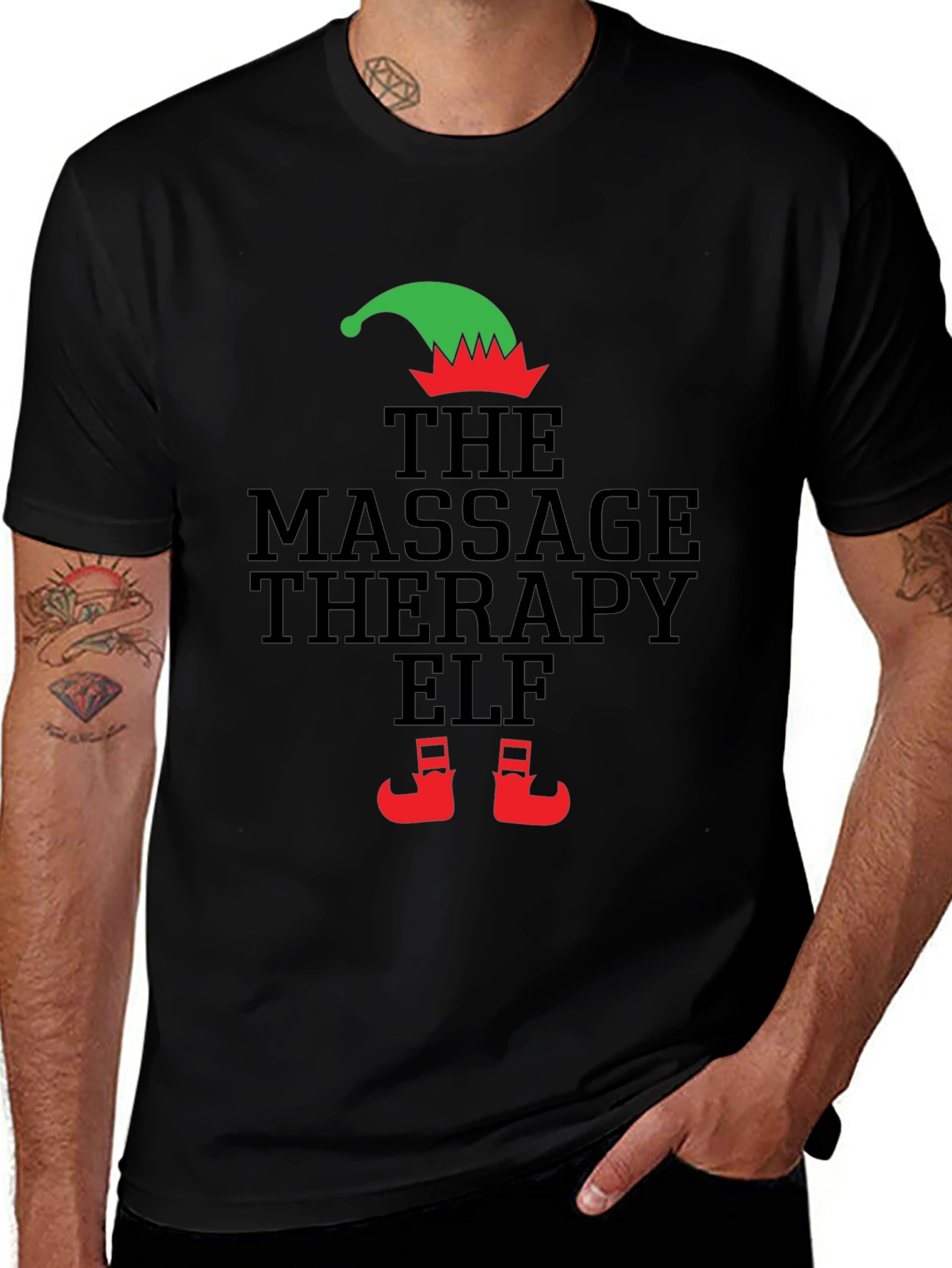 Massage Therapy Elf Christmas T-Shirt