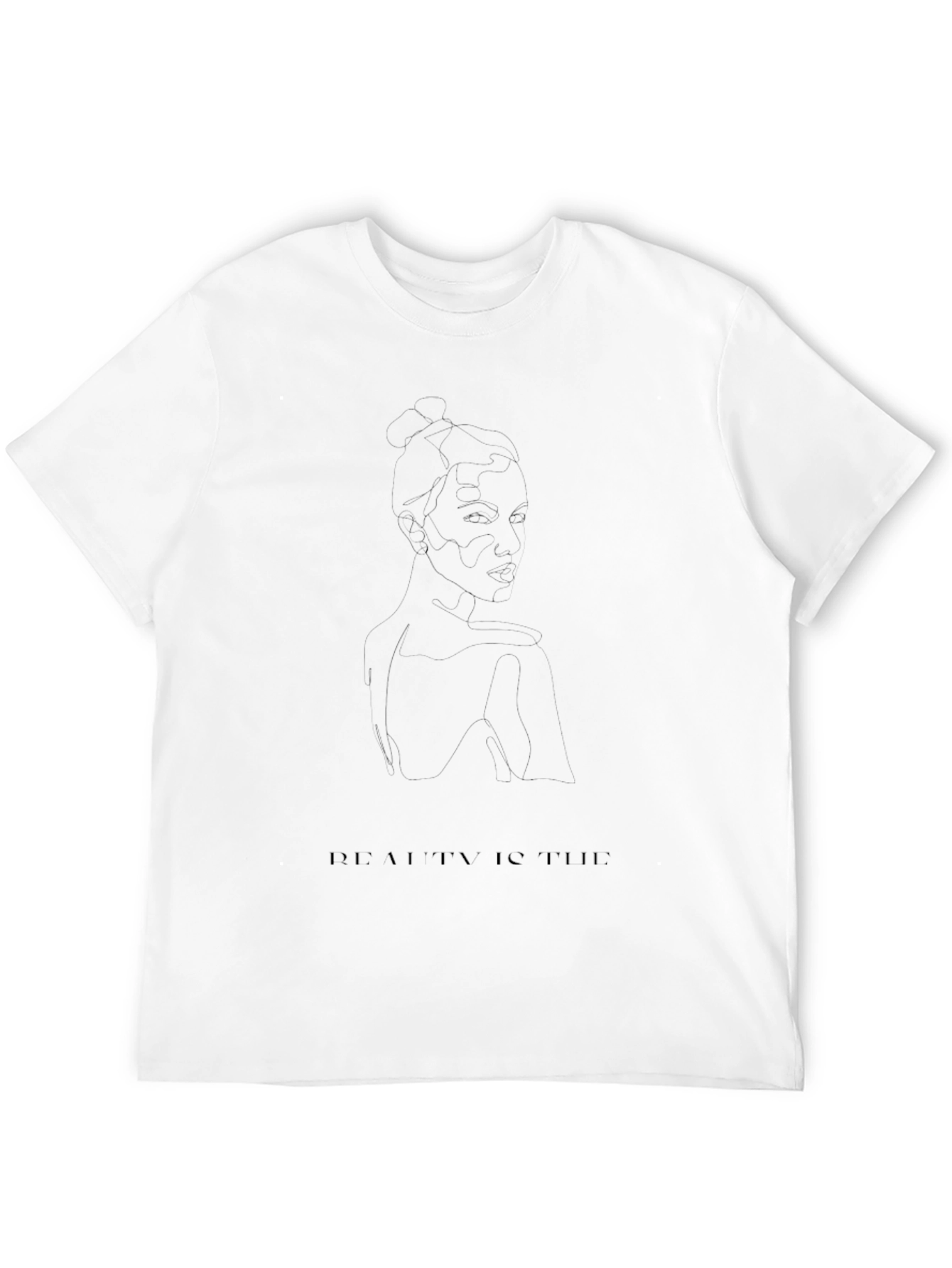 Minimalist Beauty Line Art Black T-Shirt