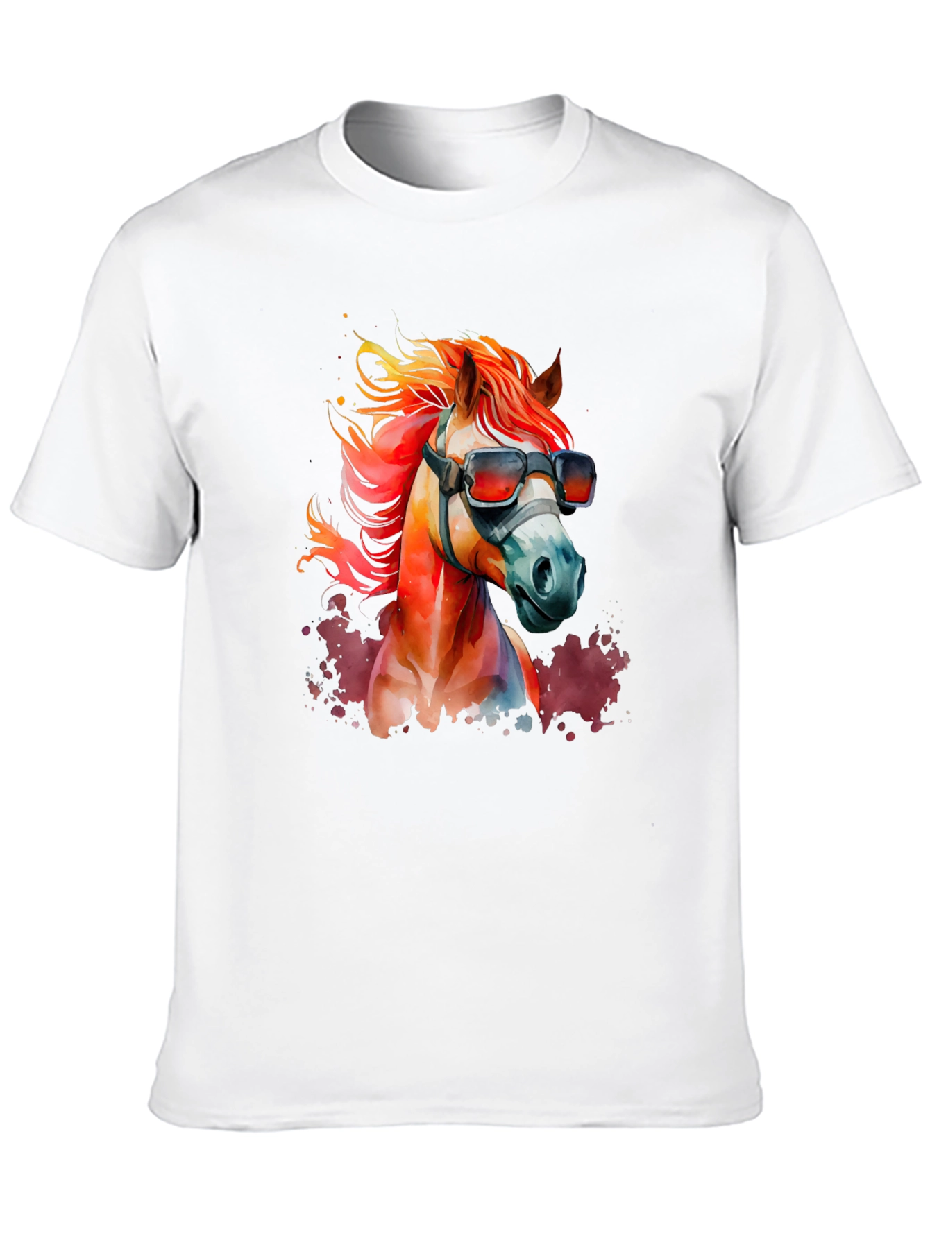 Cool Horse Graphic Tee - Black Cotton Blend