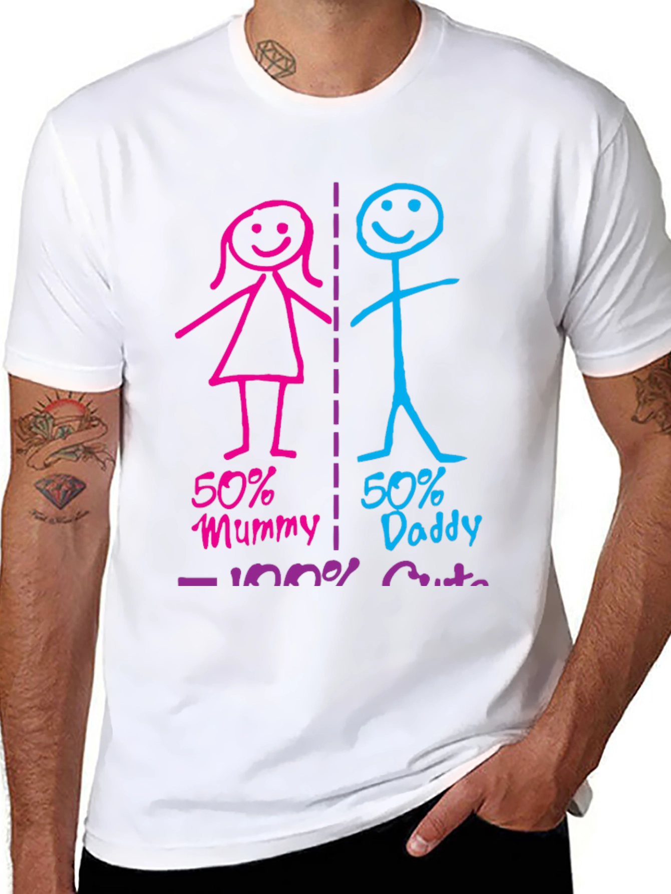 50% Mummy 50% Daddy 100% Cute Graphic T-Shirt