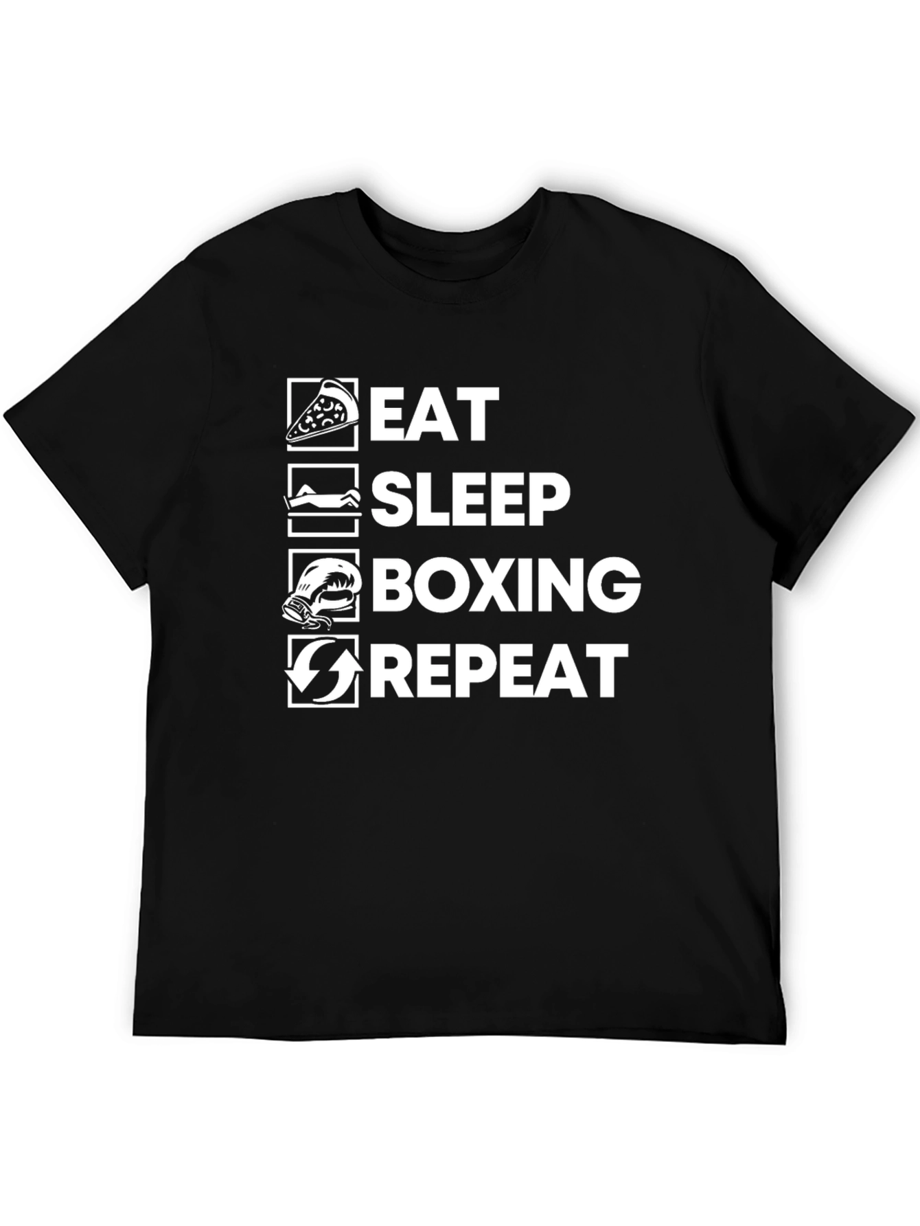 Eat Sleep Boxing Repeat Black T-Shirt