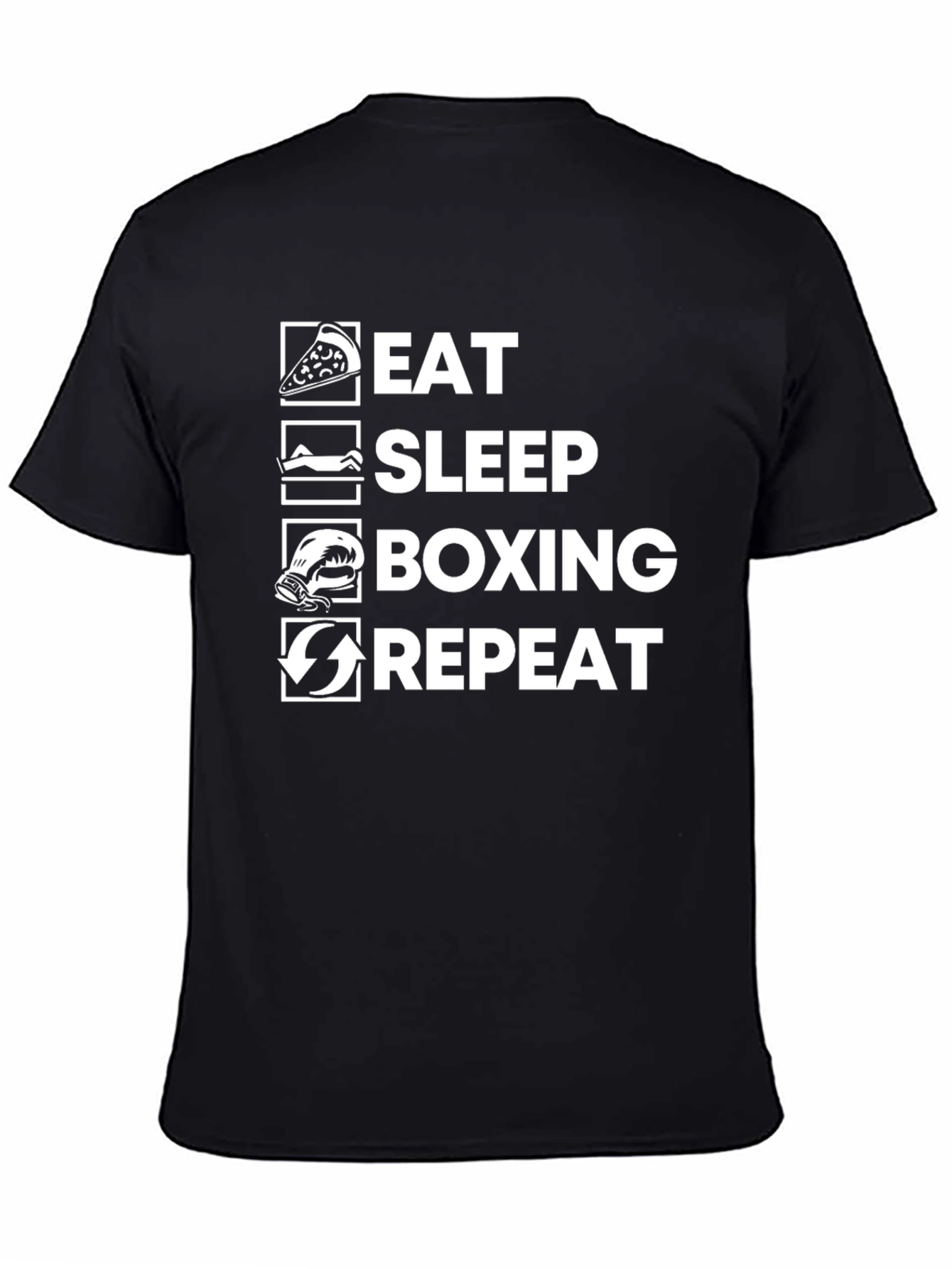 Eat Sleep Boxing Repeat Black T-Shirt