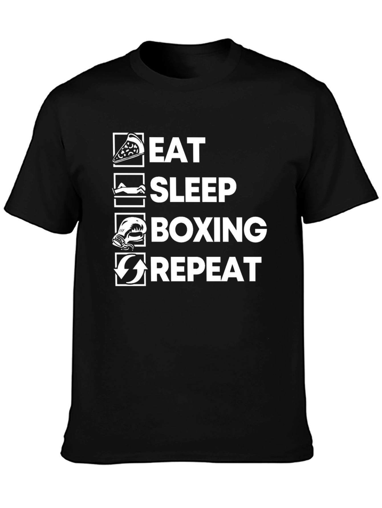 Eat Sleep Boxing Repeat Black T-Shirt