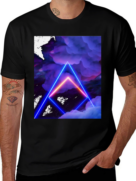 Neon Triangle Cloudscape Graphic Tee