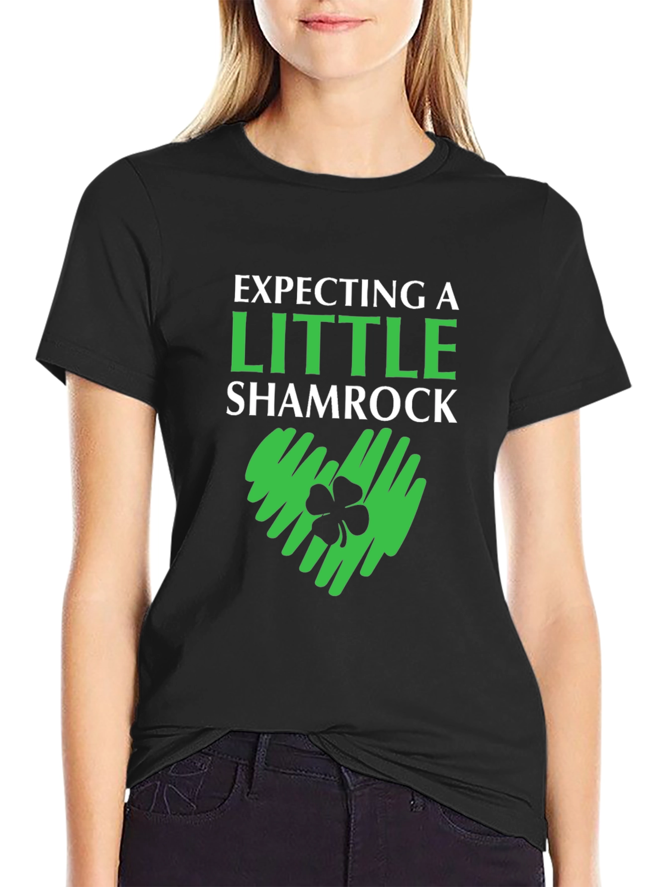Expecting a Little Shamrock St. Patricks Day Tee
