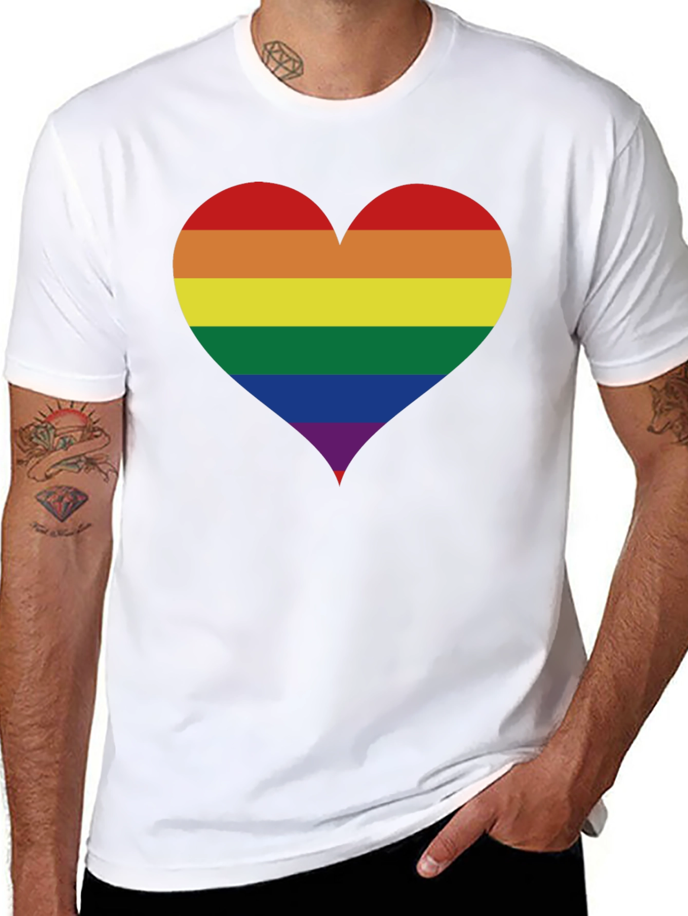 Rainbow Heart Pride T-Shirt - Soft Cotton Blend