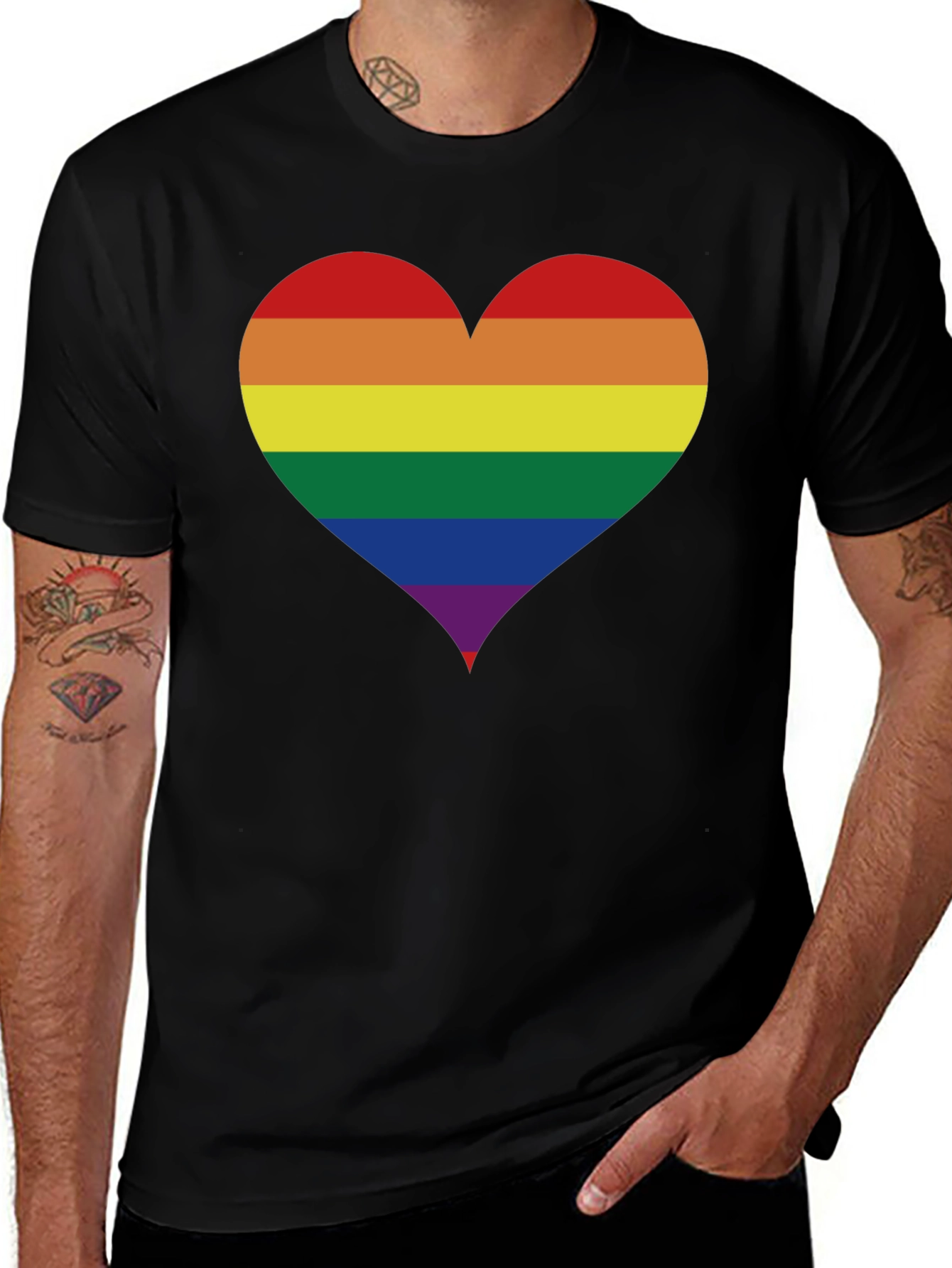 Rainbow Heart Pride T-Shirt - Soft Cotton Blend
