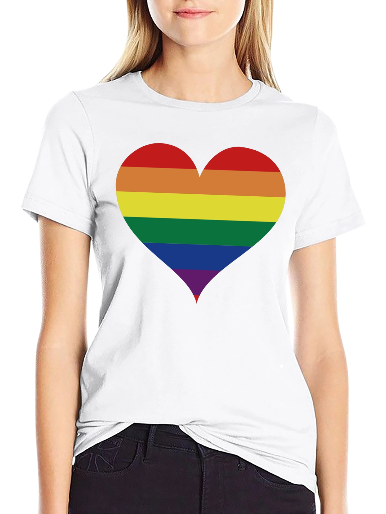 Rainbow Heart Pride T-Shirt - Soft Cotton Blend