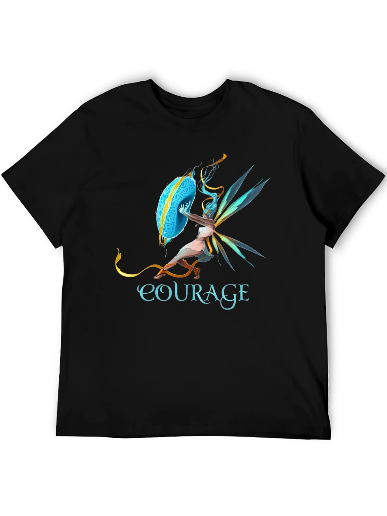 Courage Fairy Shield Graphic Tee - Black