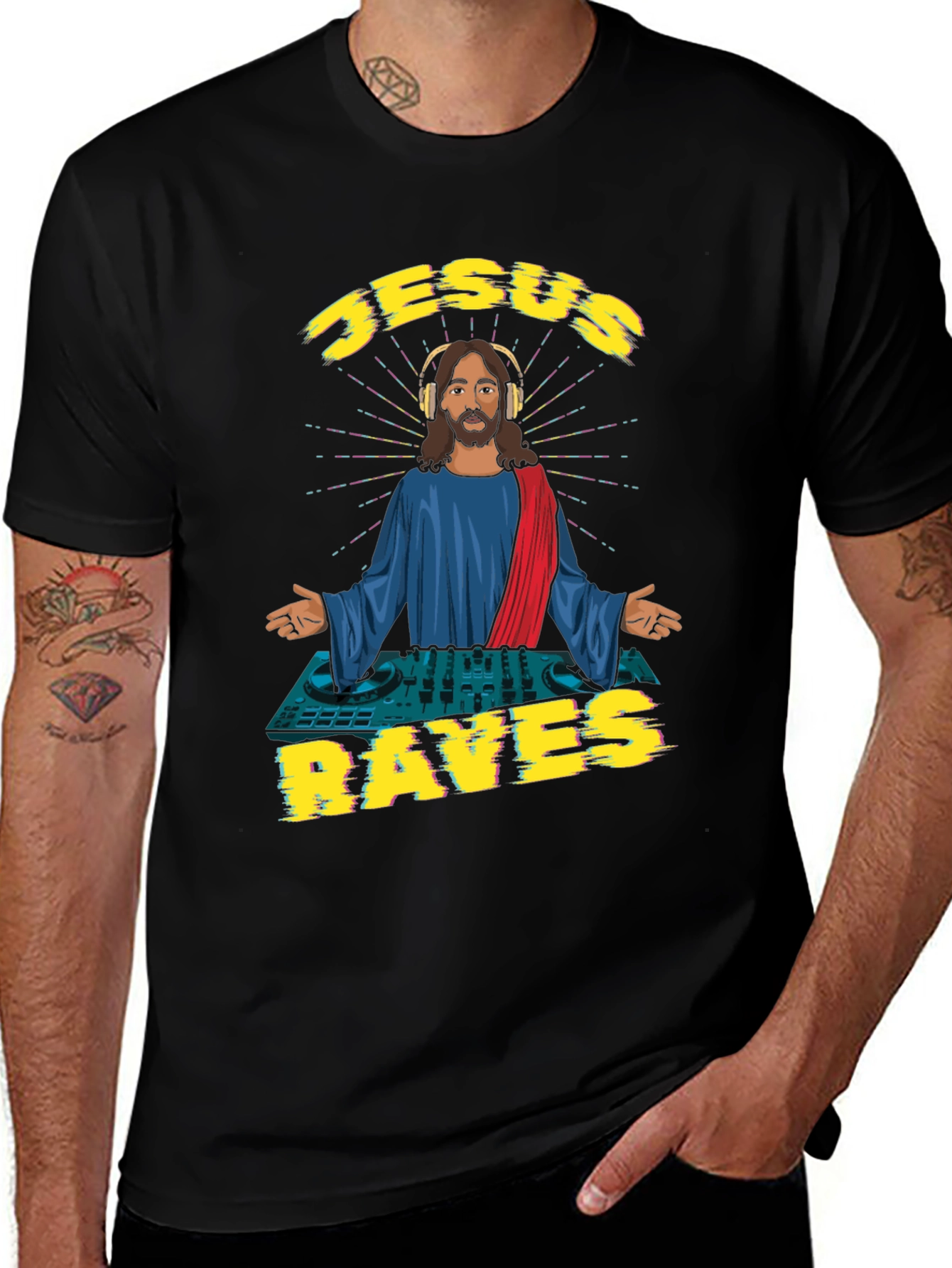 Jesus Raves Graphic T-Shirt