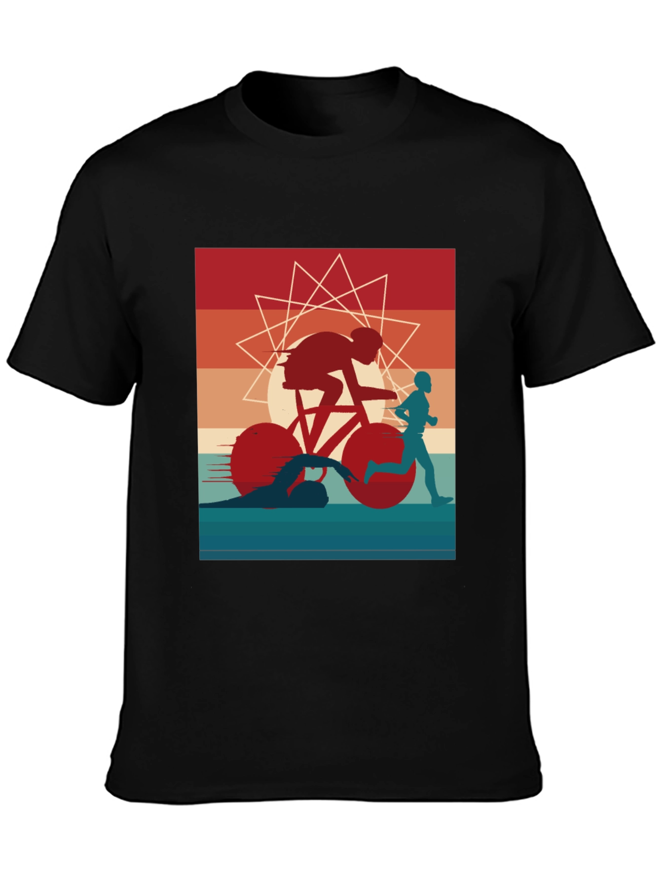 Triathlon Graphic Tee - Sporty Athlete Design