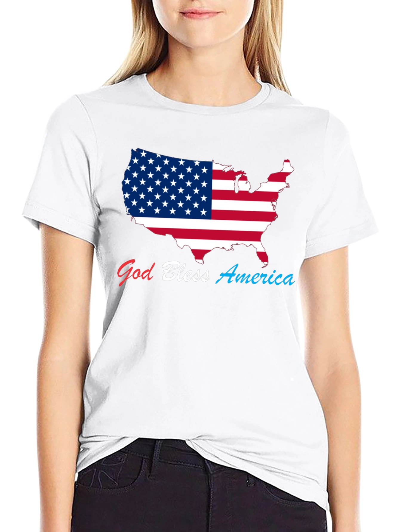 God Bless America USA Flag Patriotic T-Shirt