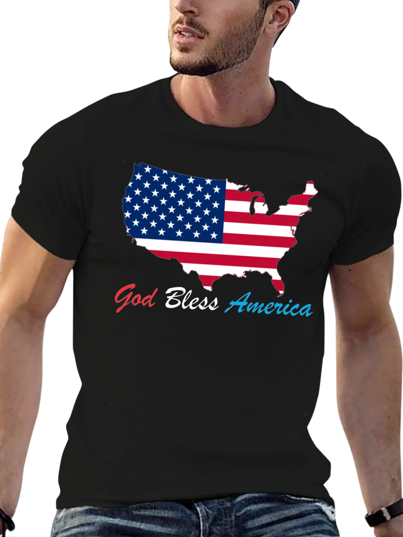 God Bless America USA Flag Patriotic T-Shirt