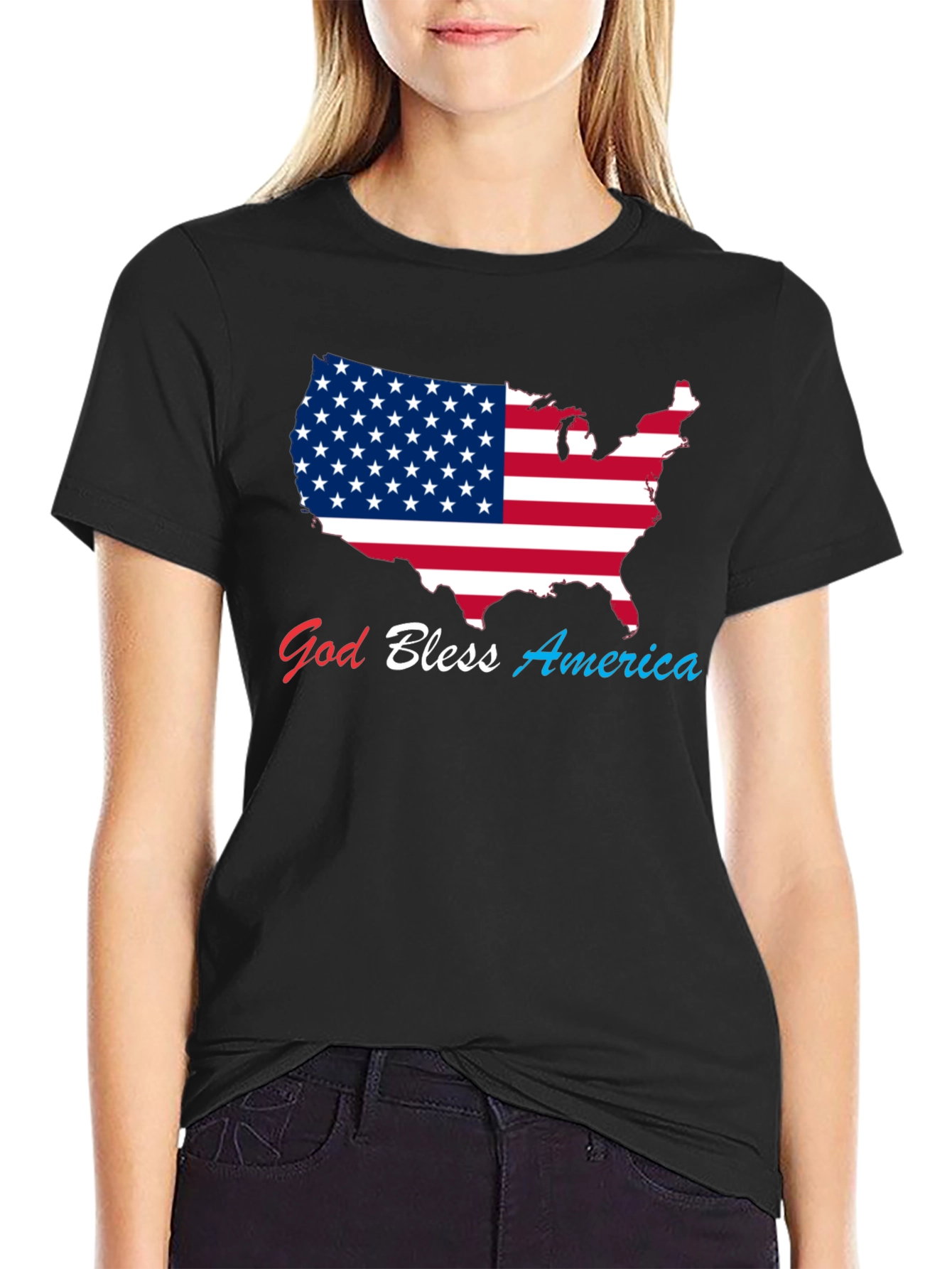 God Bless America USA Flag Patriotic T-Shirt