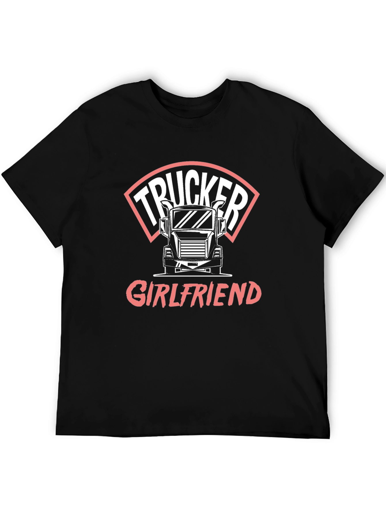 Trucker Girlfriend T-Shirt - Black Crew Neck Tee