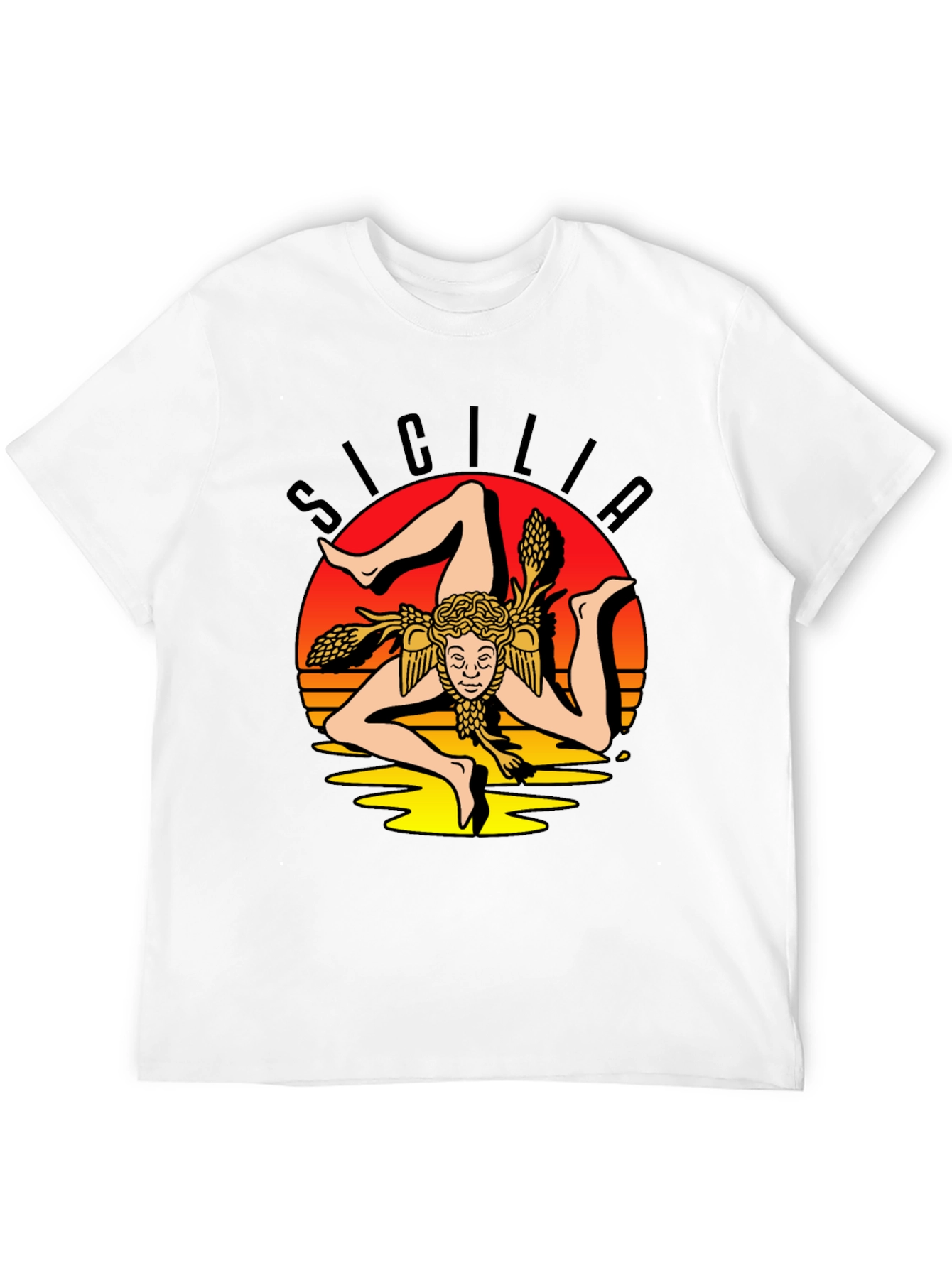 Sicilia Symbol Graphic Tee - Stylish Black T-Shirt
