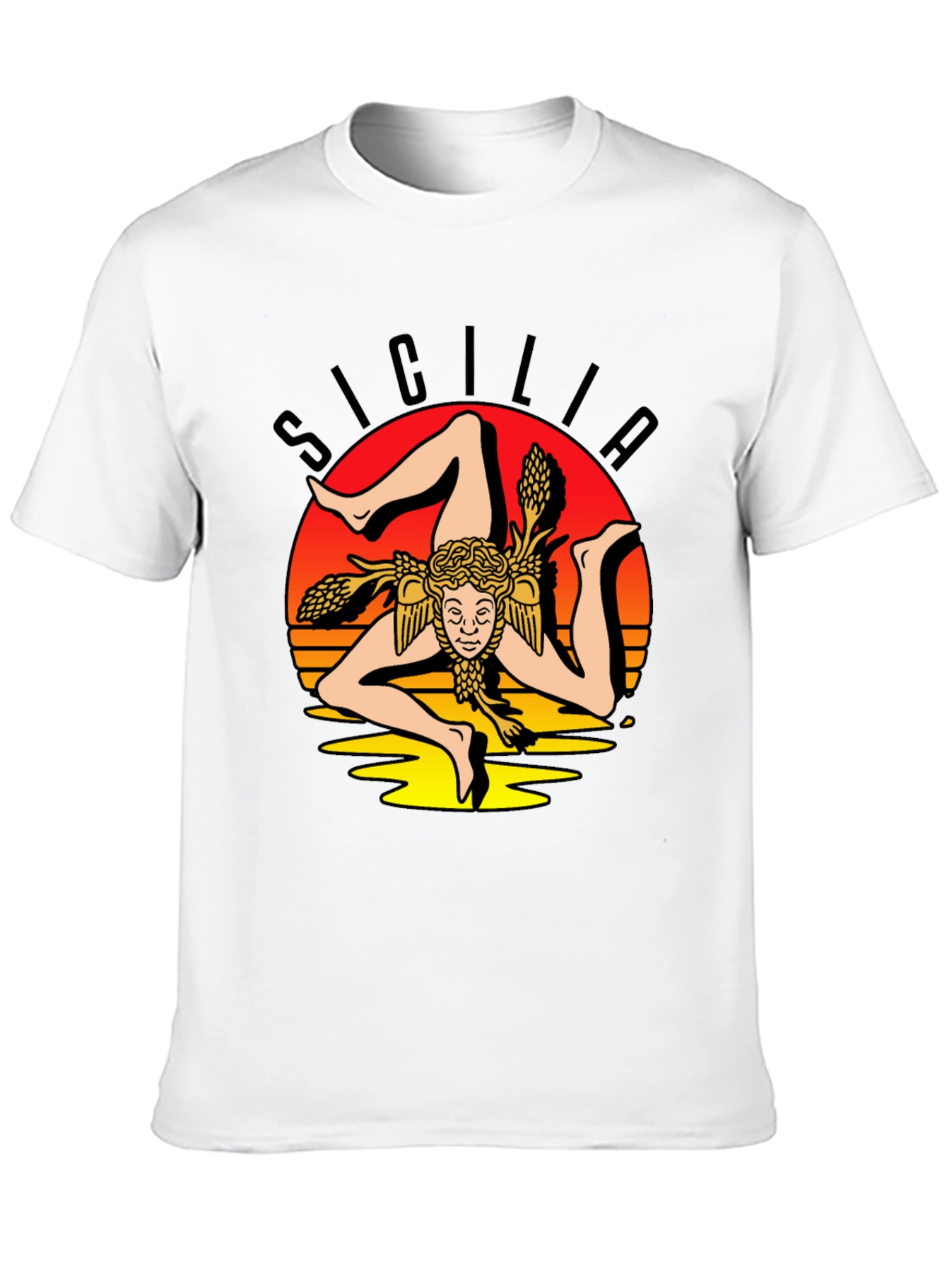 Sicilia Symbol Graphic Tee - Stylish Black T-Shirt