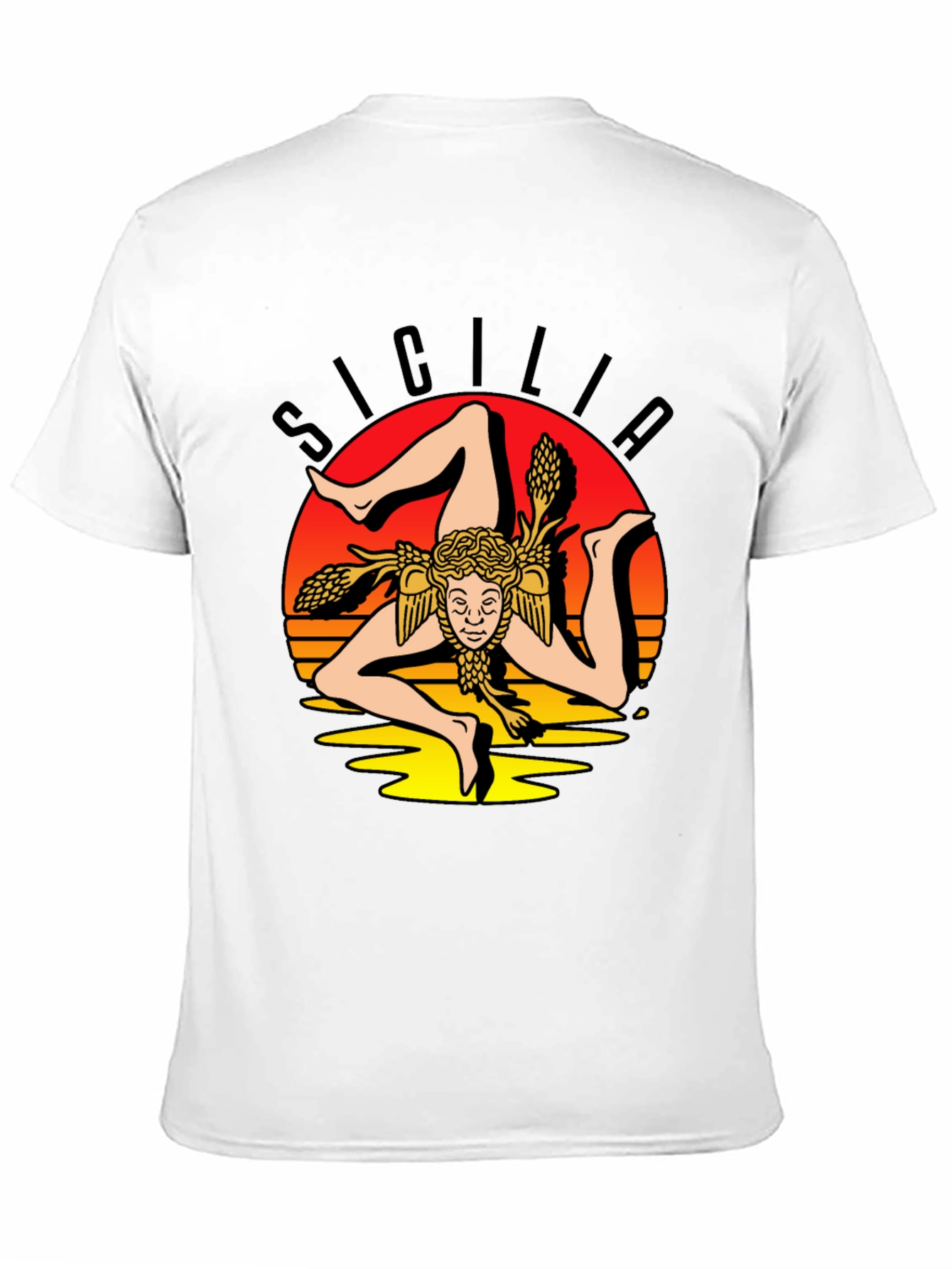 Sicilia Symbol Graphic Tee - Stylish Black T-Shirt