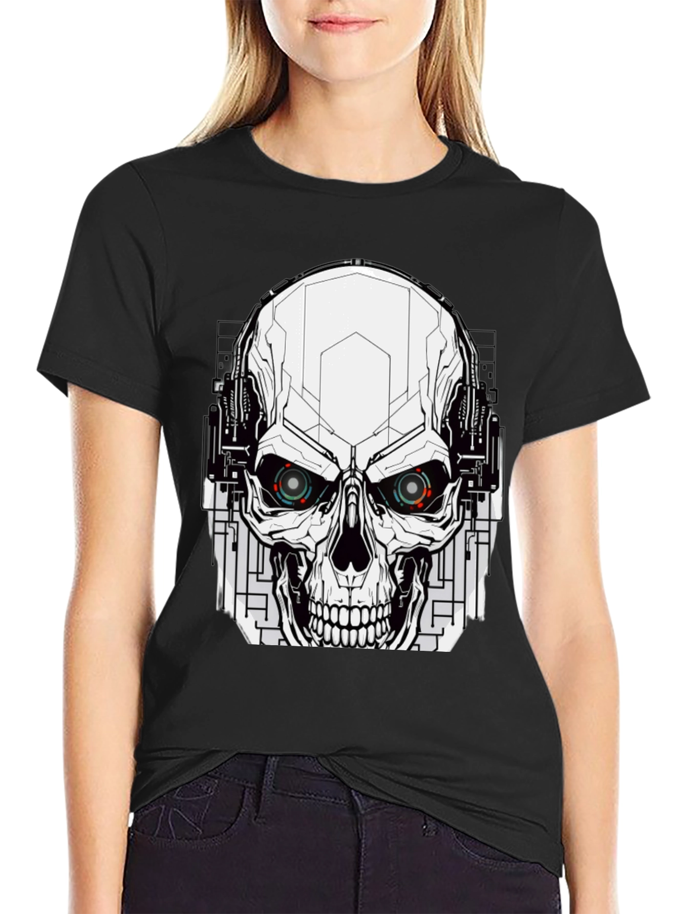 Cyberpunk Skull T-Shirt - Mens Graphic Tee