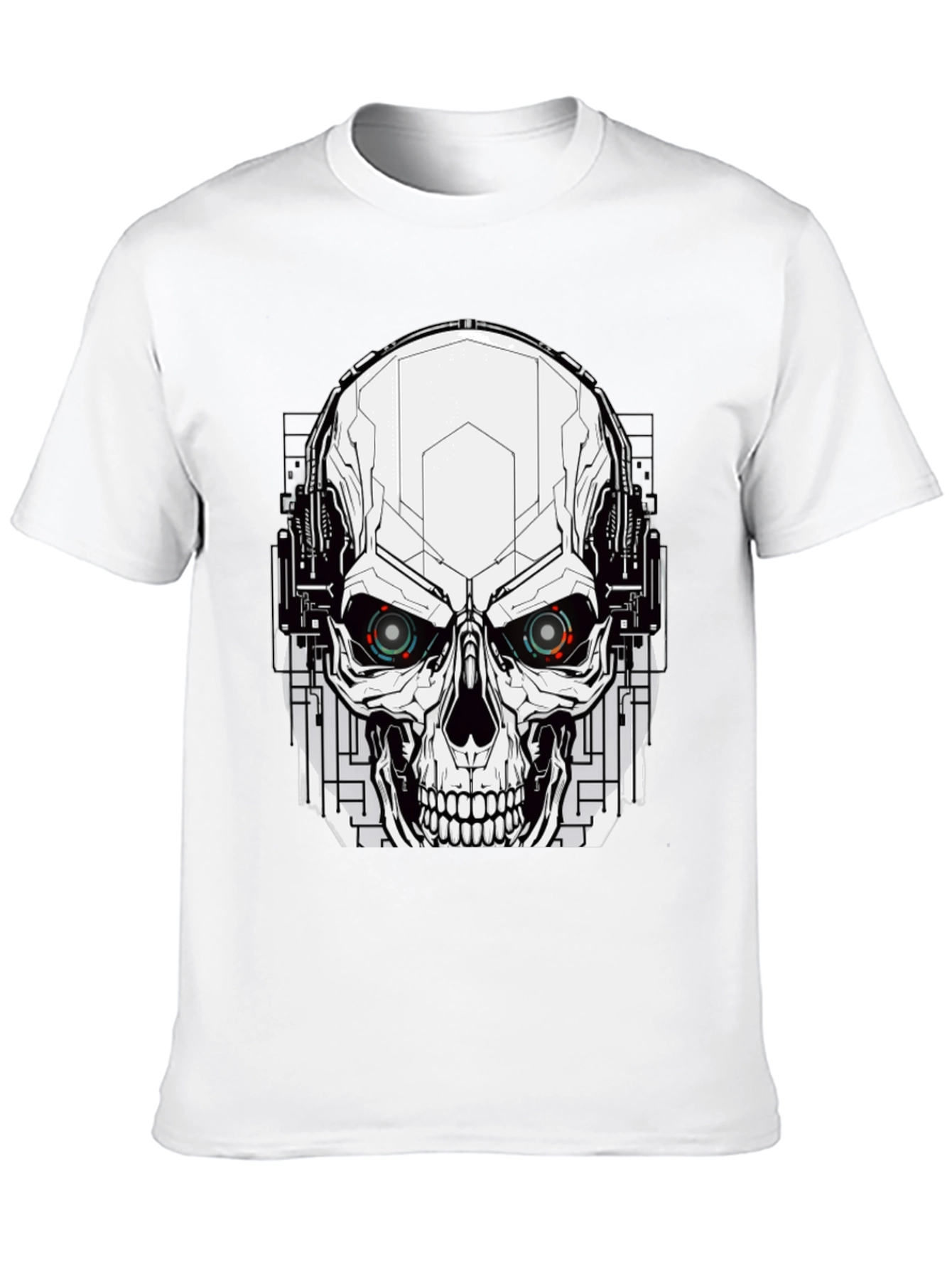 Cyberpunk Skull T-Shirt - Mens Graphic Tee