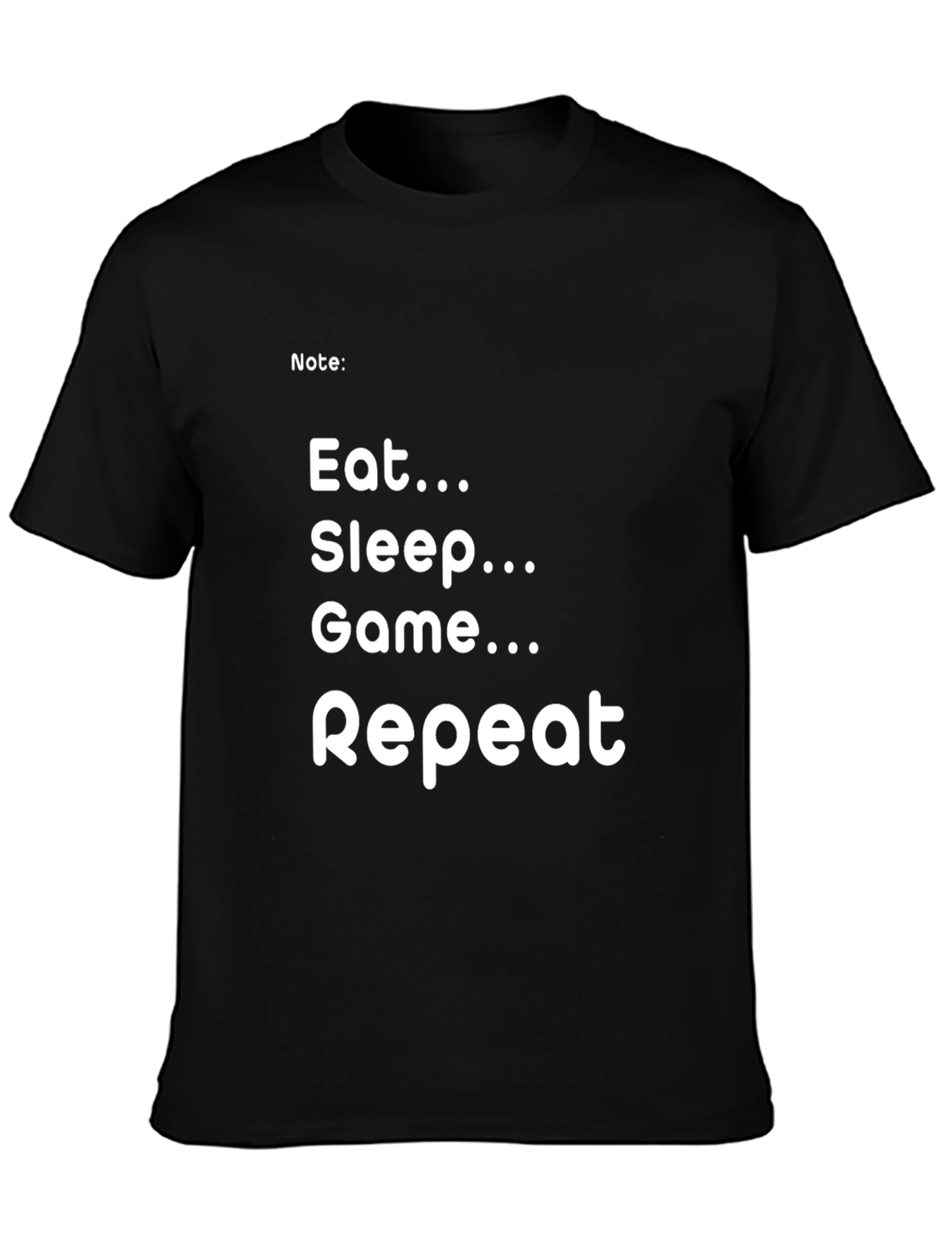 Eat Sleep Game Repeat Black T-Shirt