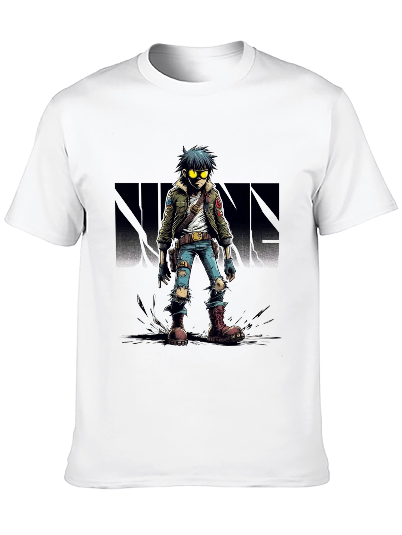 Gorillaz 2D Character Graphic Black T-Shirt