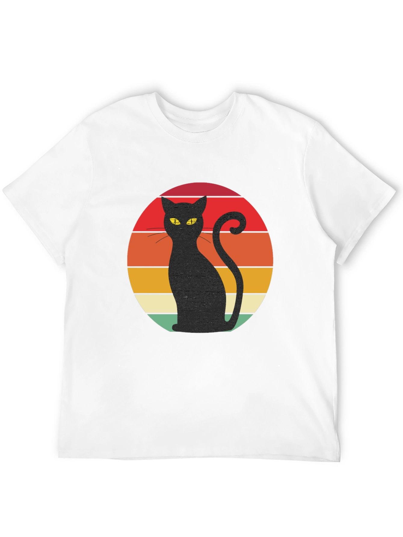 Retro Cat T-Shirt - Black Cat Silhouette