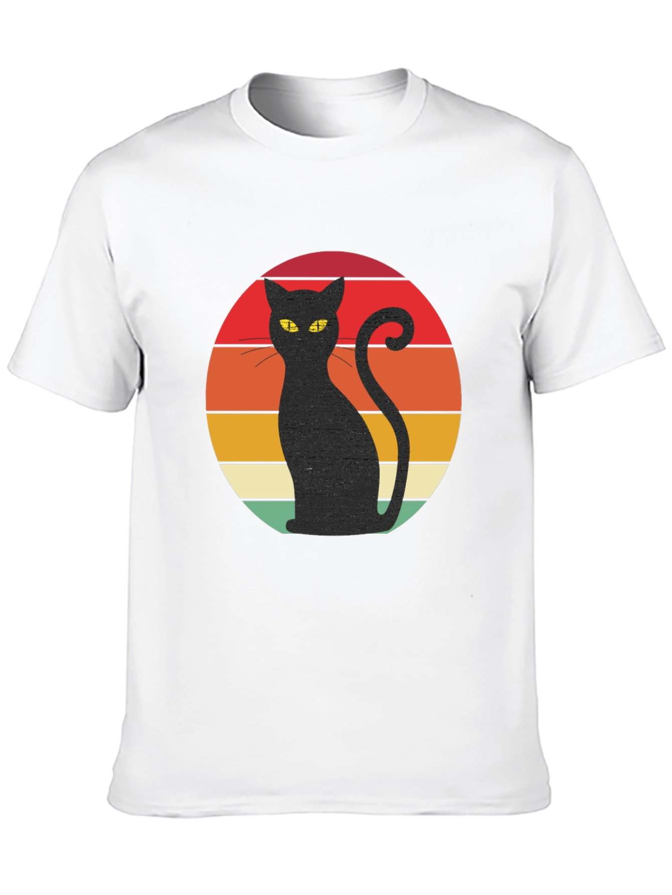 Retro Cat T-Shirt - Black Cat Silhouette
